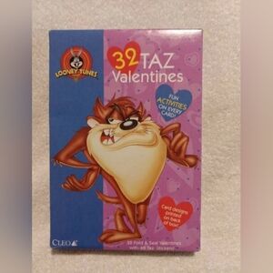 Vintage Looney tunes taz & Mrs taz Valentine day greetings cards with stickers
